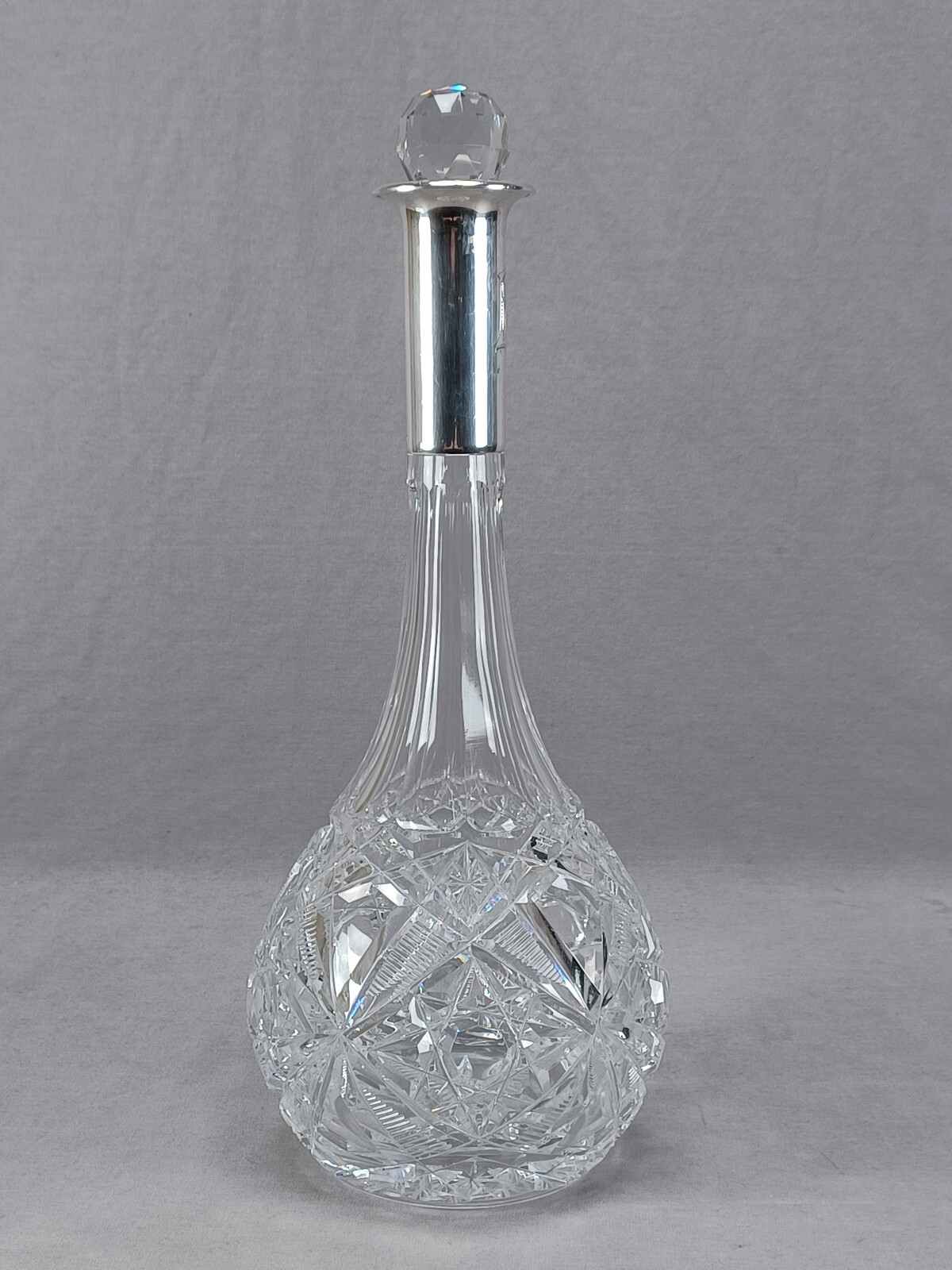 Adolf Kander Berlin 800 Silver & Brilliant Cut Glass Decanter C. 1888-1939 A