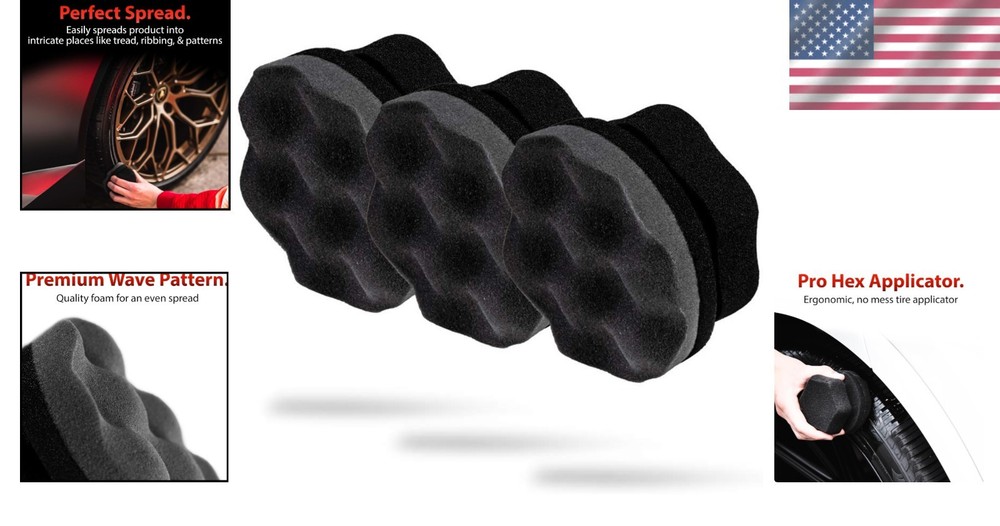 3-Pack Tire Dressing Applicators - Keep Yours Hands Clean During Detailing!
