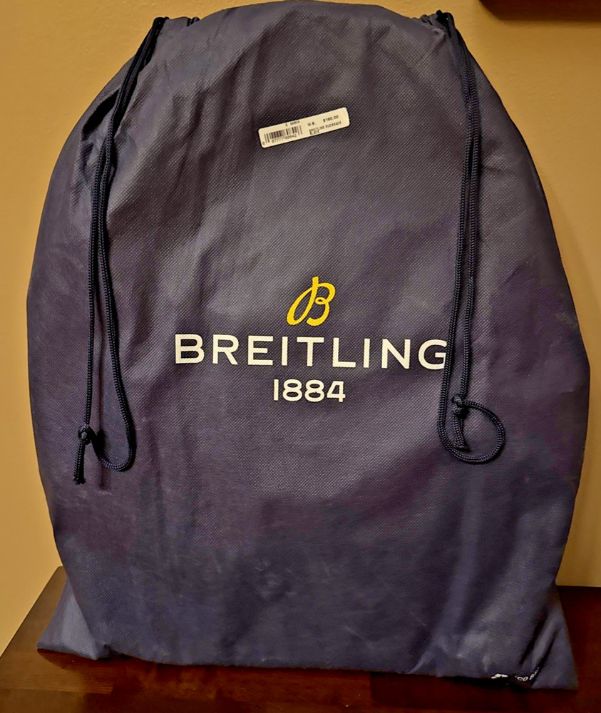 Breitling Black Embroidered Logo Rucksack Backpack w/dustbag