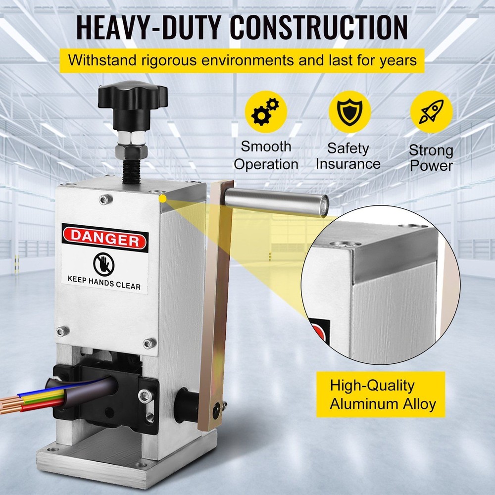 Hand-Crank Aluminum Wire Stripper Machine SD-25 0.045-25mm Adjustable Feed