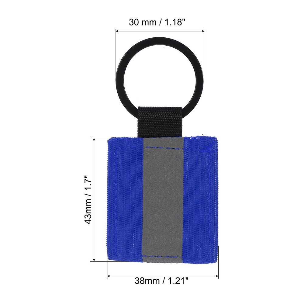 4 Pcs Reflective Keychain Tags, Reflective Zipper Pulls, Blue