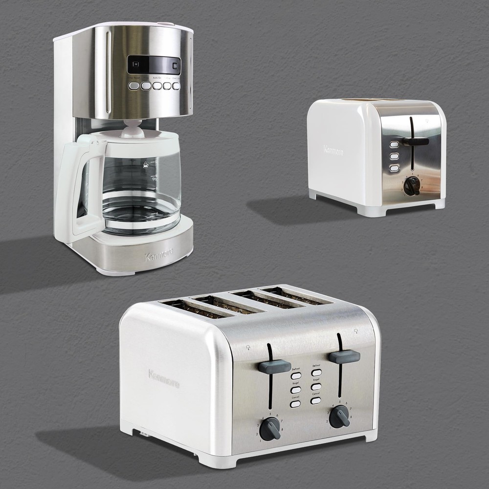 Kenmore drip Coffee Maker - 12 Cup programmable cafe machine Small, White