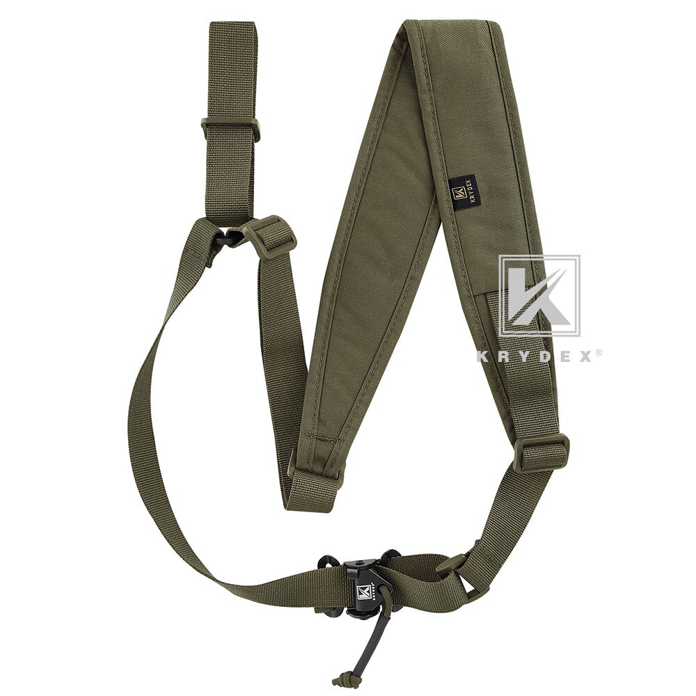 KRYDEX Tactical Sling Strap Modular Slingster Single 1-Point Quick Adjust Green