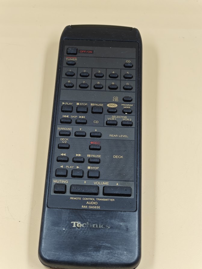 Technics RAK-SA503E Remote Control - Non-Functional, Vintage