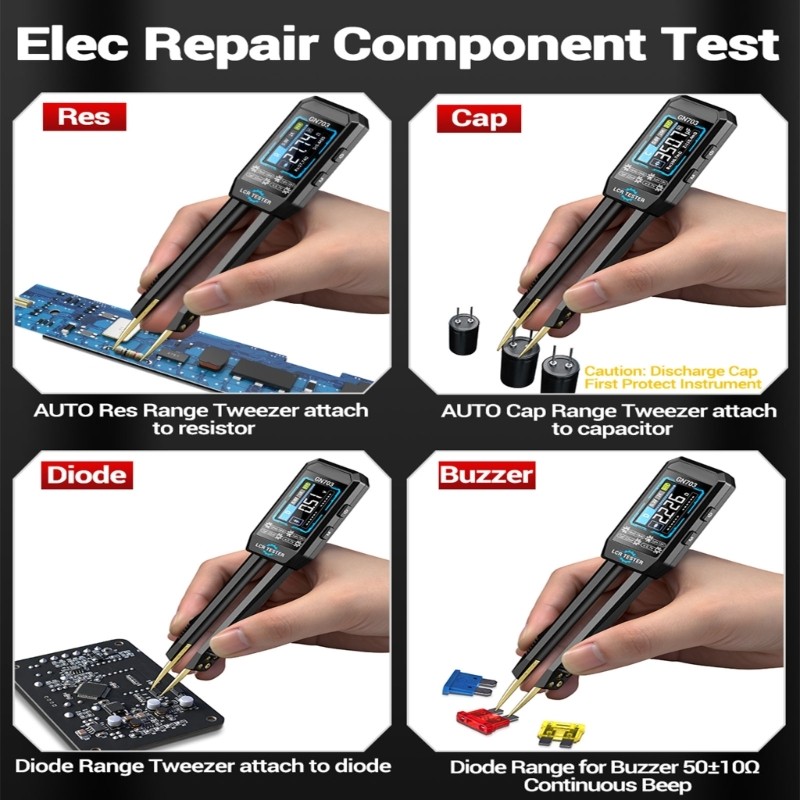 Multifunctional Digital Tweezer for Testing Resistance Capacitance Inductance