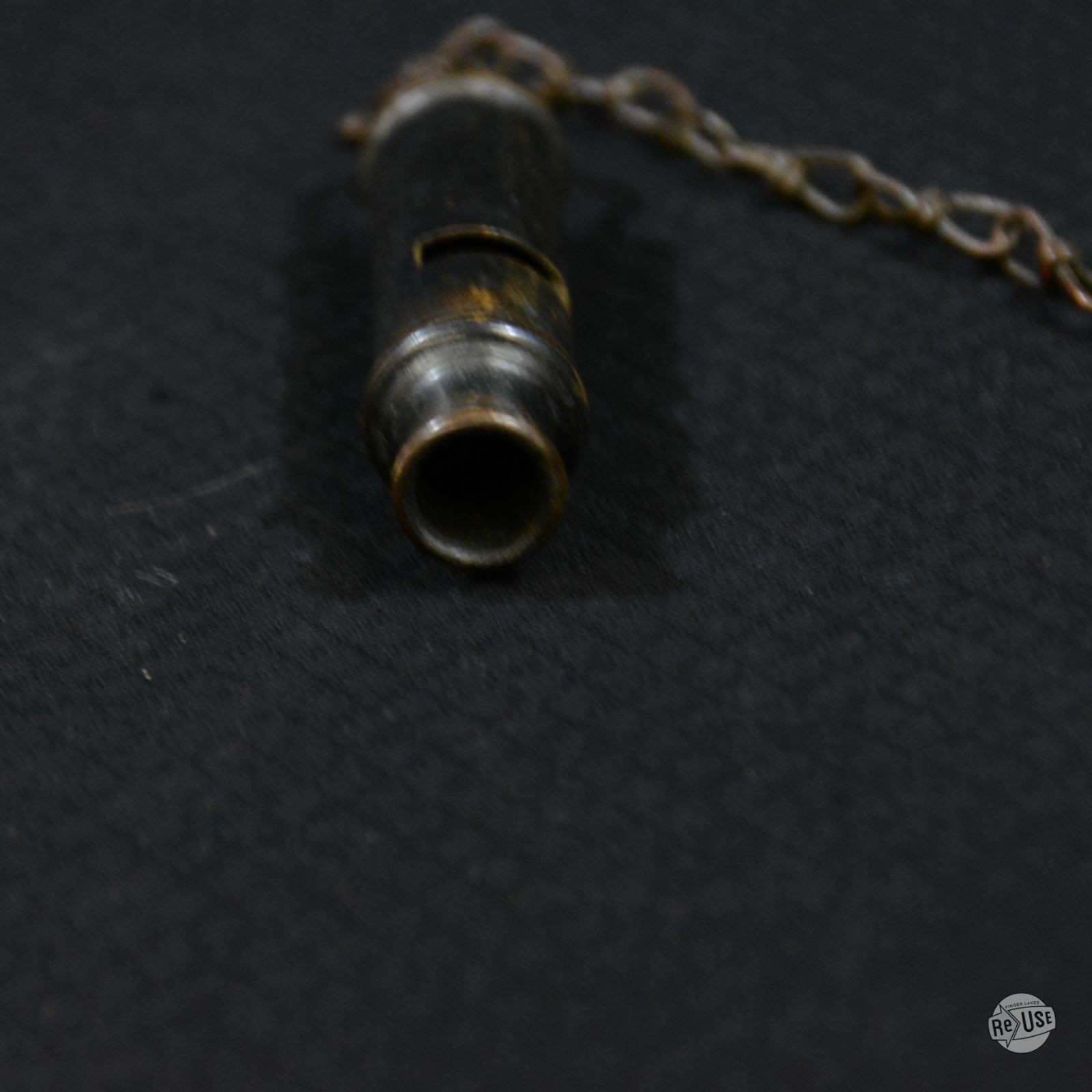 WW1 US Army Brass Trench Whistle with Chain & Hook - Vintage Military G.I. Style