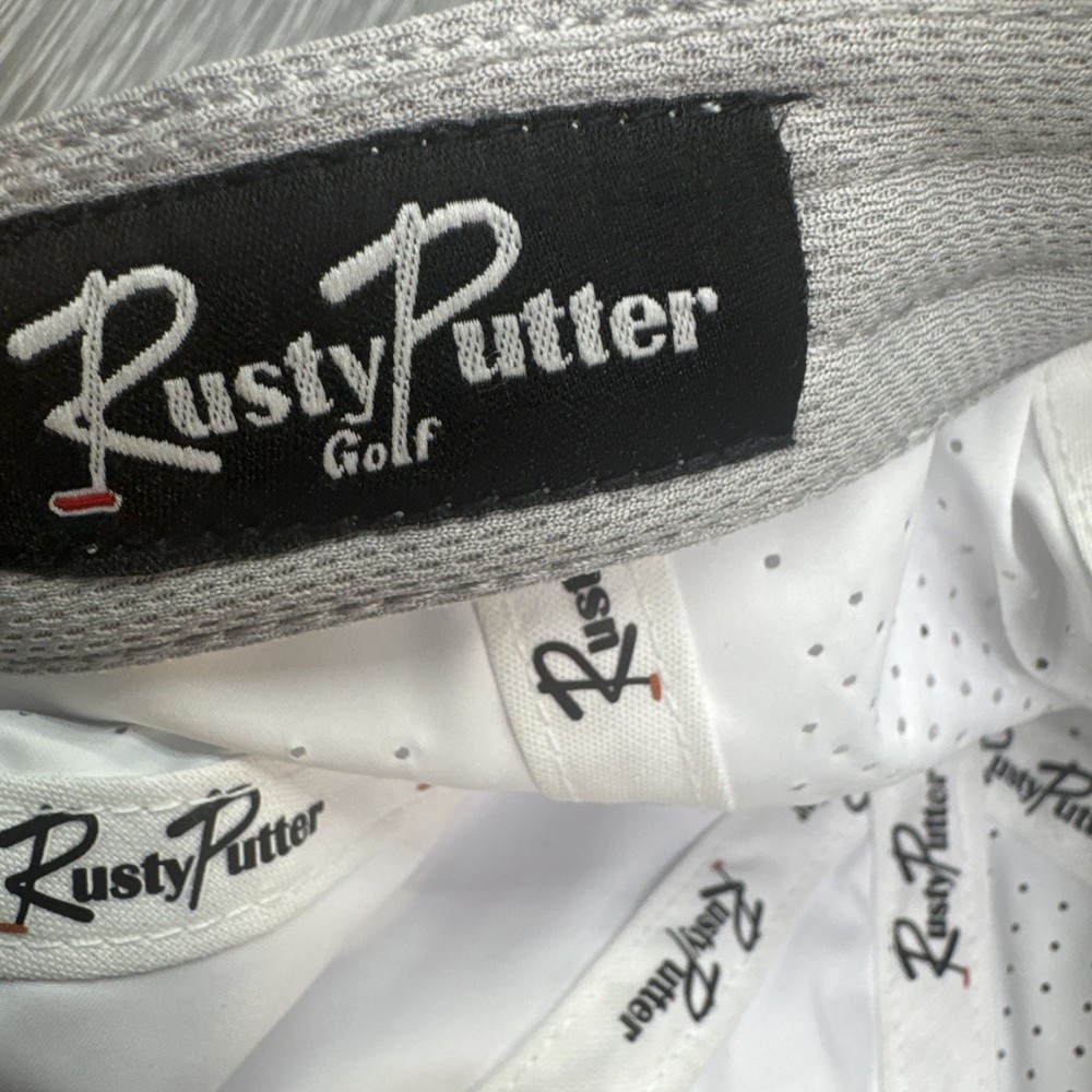 Rusty Putter Tournament Series White Golf Hat UPF 30+ Adjustable Performance