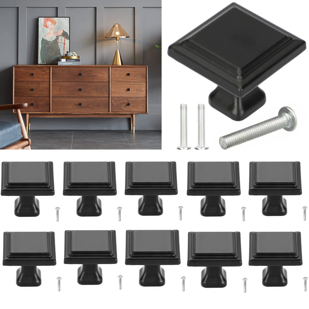 Lot Matte Black Cabinet Pull Knobs Kitchen Drawer Handles Door Cupboard Hardware