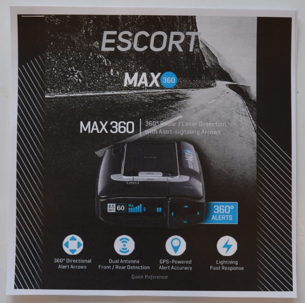 Escort MAX 360 Radar Detector with Mount Cable & Case