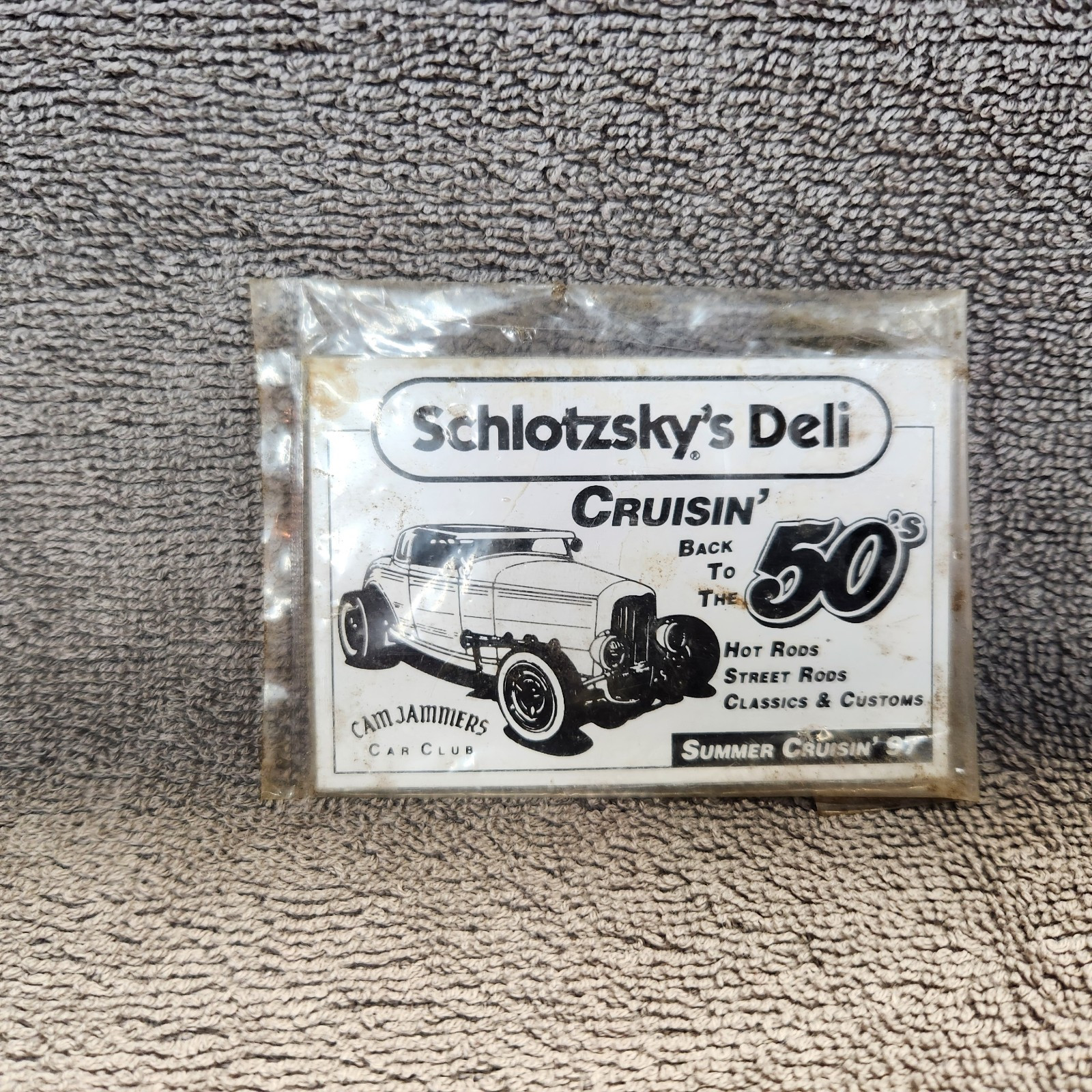Vintage Car Show Dash Plaque. Schlotzky's Deli Cruisin' Back To The 50's. 1997.