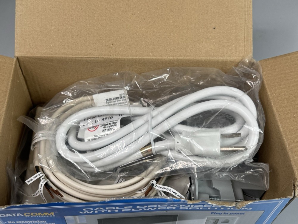 DataComm Cable Organizer Kit With Power Solution (50-3323-WH-KIT) New