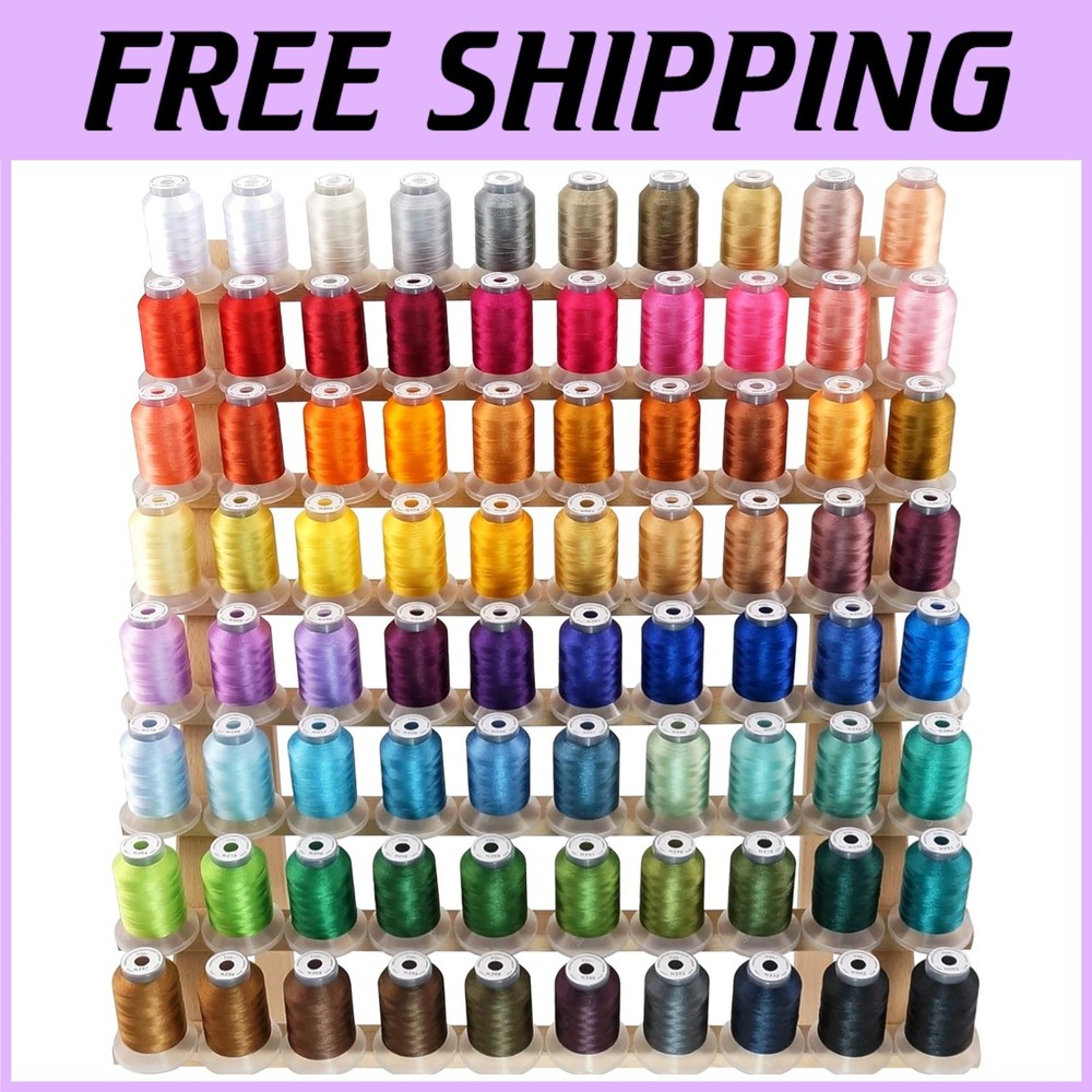 80 Spools Polyester Embroidery Thread Kit - 500M/550Y Each