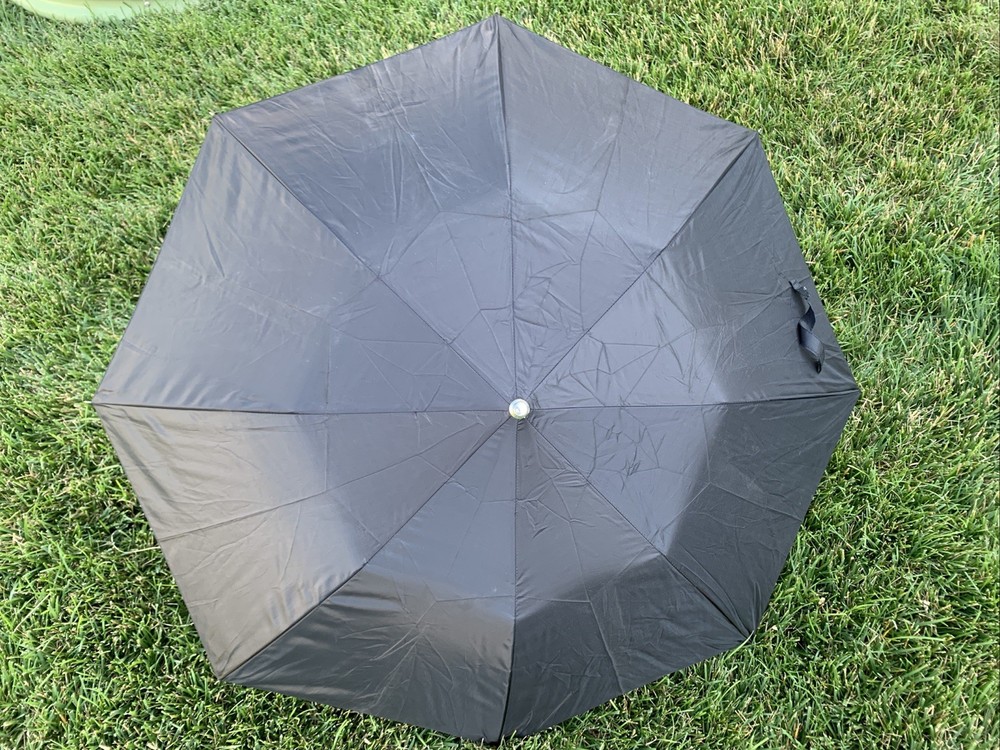 Conch Compact Folding Black Umbrella and Case