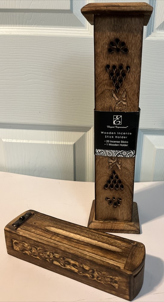2 Elegant Expressions Incense Holders Both With Incense Sticks