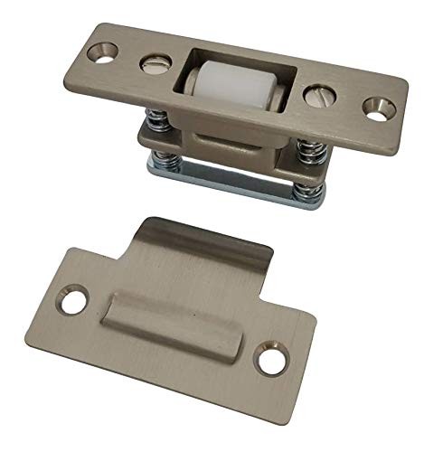 Heavy Duty Solid Brass Adjustable Silent Roller Catch, Satin Nickel, 1 Pack