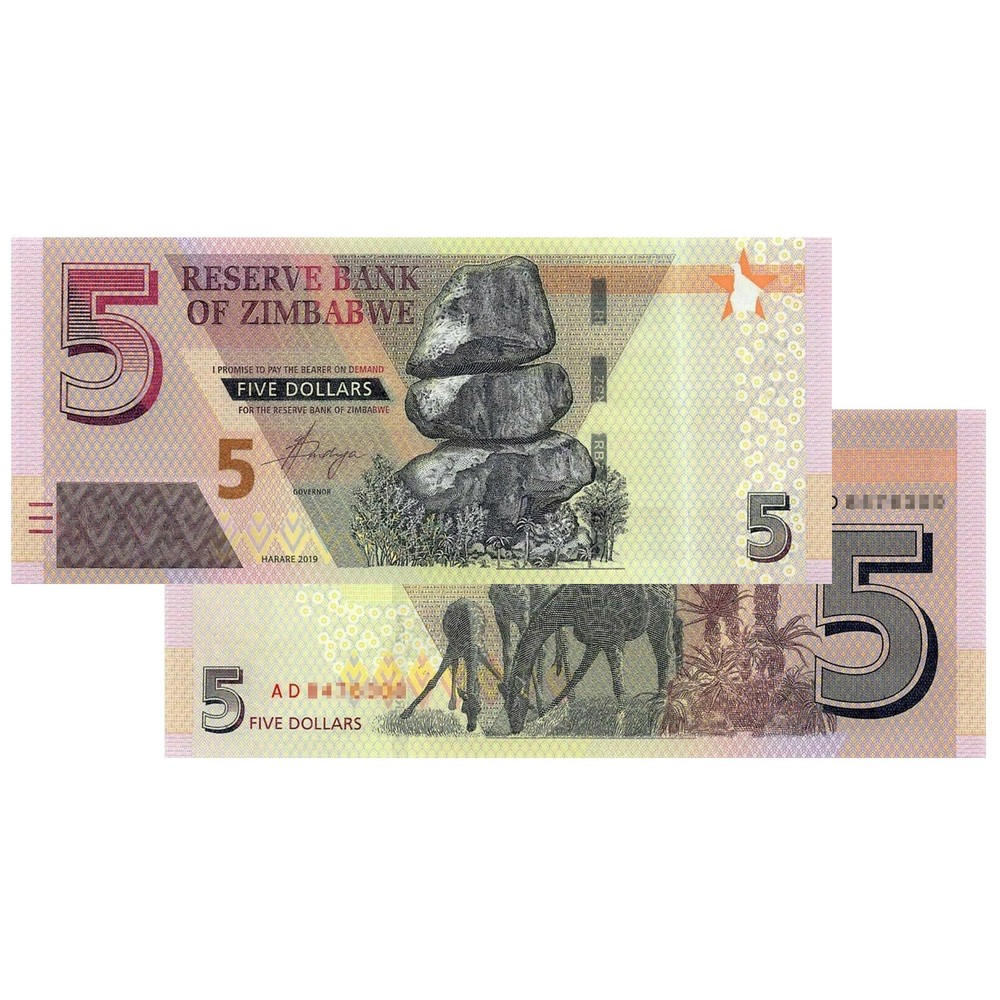 NEW 2019 - $5 Zimbabwe Banknote Uncirculated