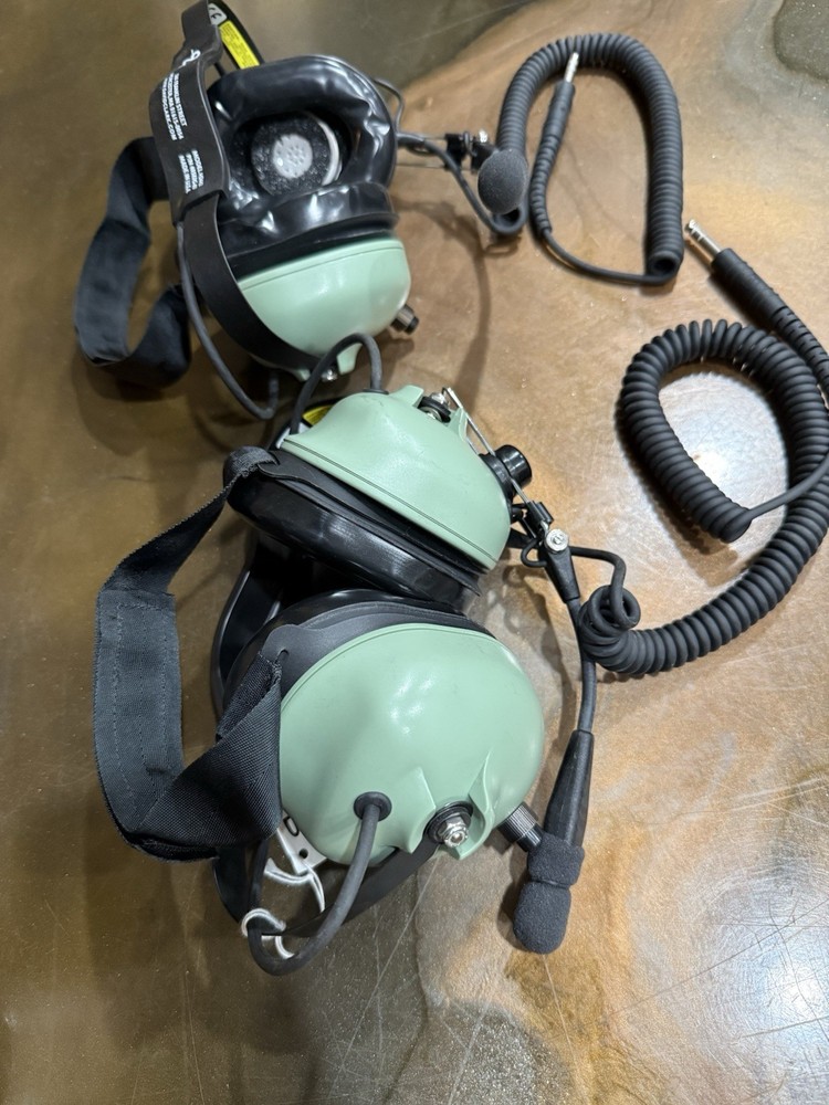 David Clark Model H3442 Aviation Intercom Headset Pair Left Right Communication