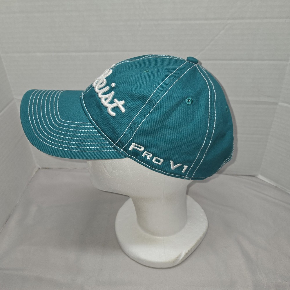Titleist Prov1 Golf Hat Adj Strapback Dad Cap Teal Euc