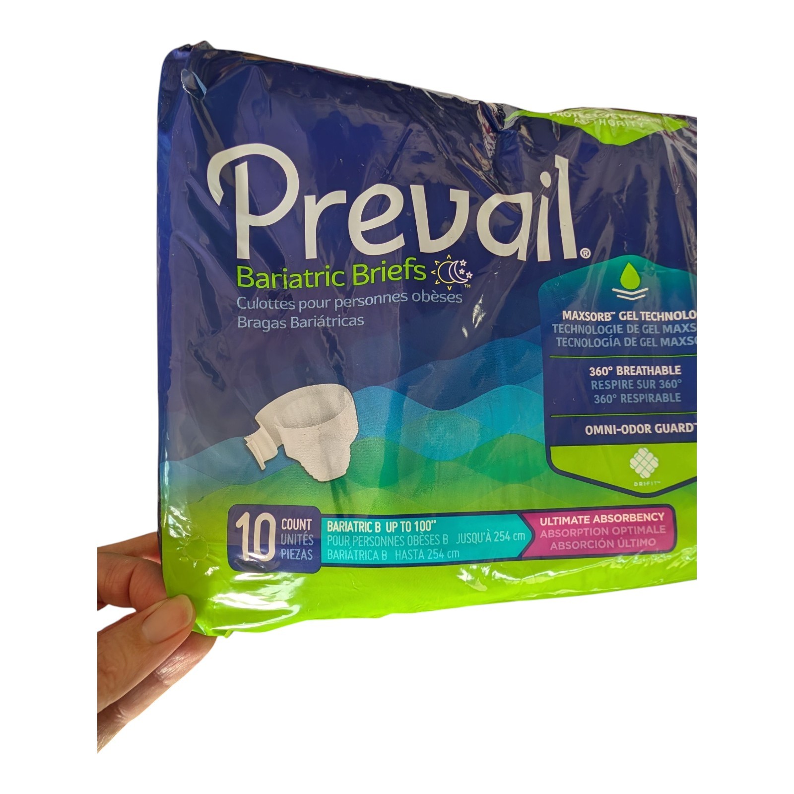 Prevail Bariatric B Briefs 2 10-pack (20ct total) Up To 100” First Quality