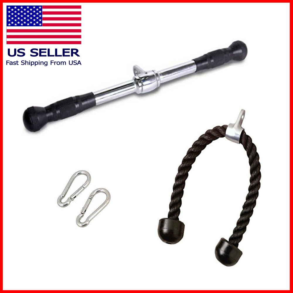 Tricep Press Down Cable Machine Attachment LAT Pulldown 20 Inches Gym Set