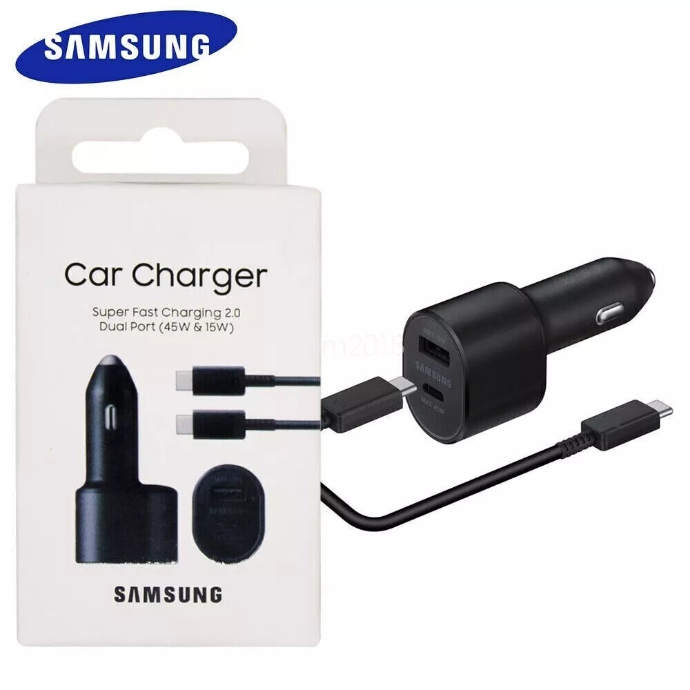 Samsung 45W Dual Car Charger with Cable Super Fast Charging &Type-C-/s22/s23-