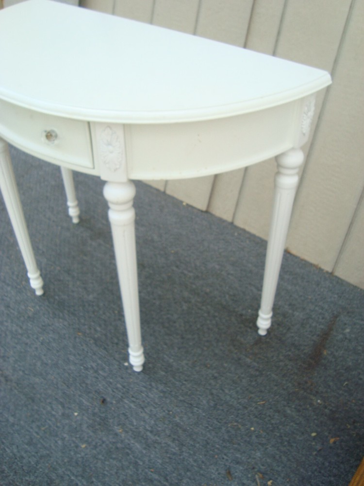 62033 White Console Hall Table Server Sideboard w/ Drawer