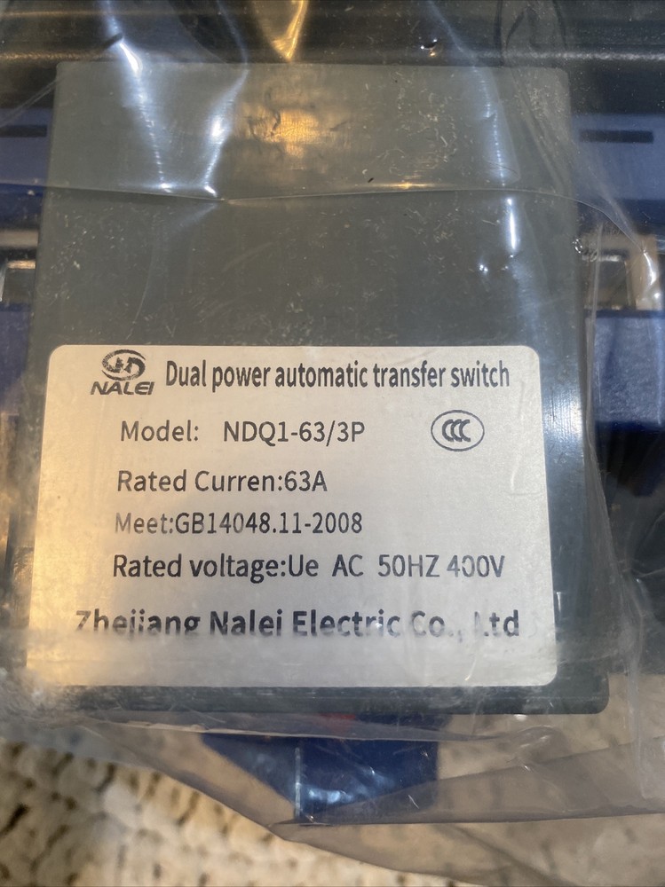 3P Dual Power Automatic Transfer Switch For Generator Changeover Switch AC400V
