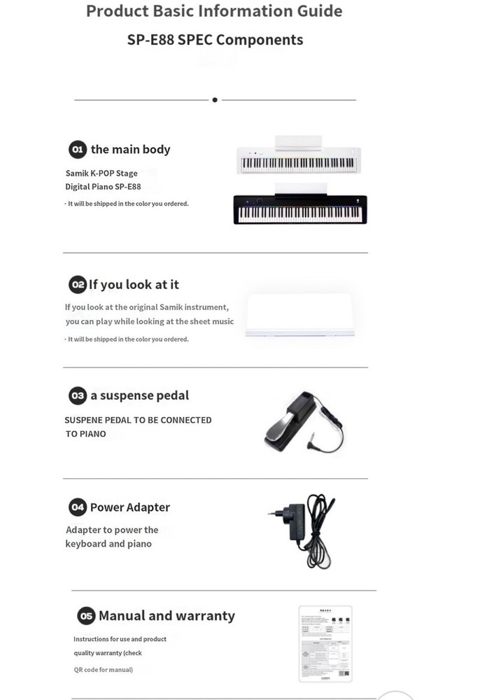 Samick K-POP KPOP Stage LED Light Up Digital Piano SP-E88 Electronic Keyboard