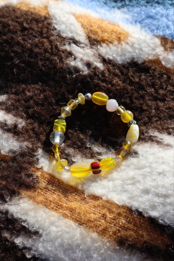 Handmade Yellow Beaded Bracelet