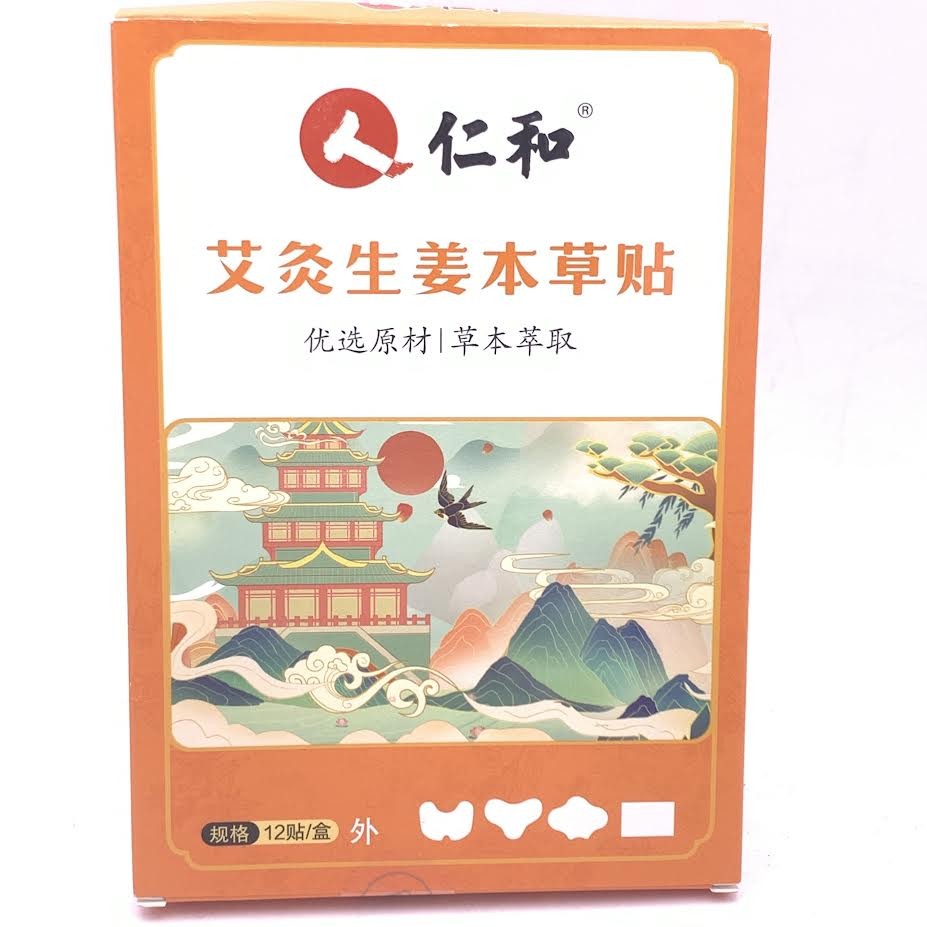 Moxibustion Ginger Warm Patches 12pcs仁和艾灸生薑本草貼