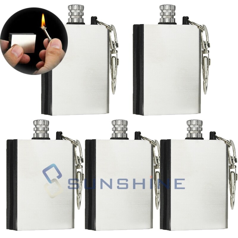 5 Waterproof Match Permanent Lighter Striker Fire Starter Emergency Survival Kit