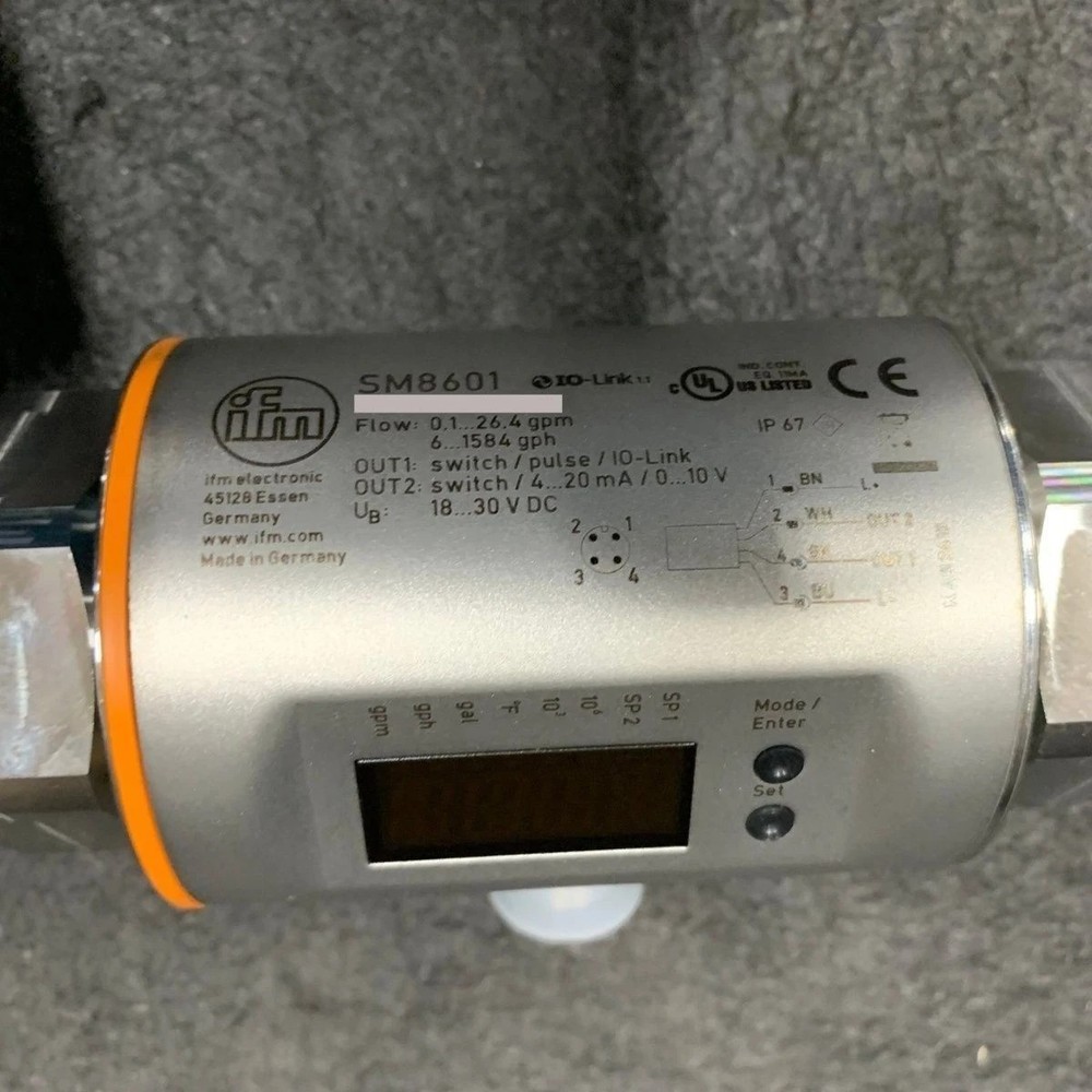 IFM ELECTRONIC SM8601 Magnetic-inductive Flow Meter 1" NPT