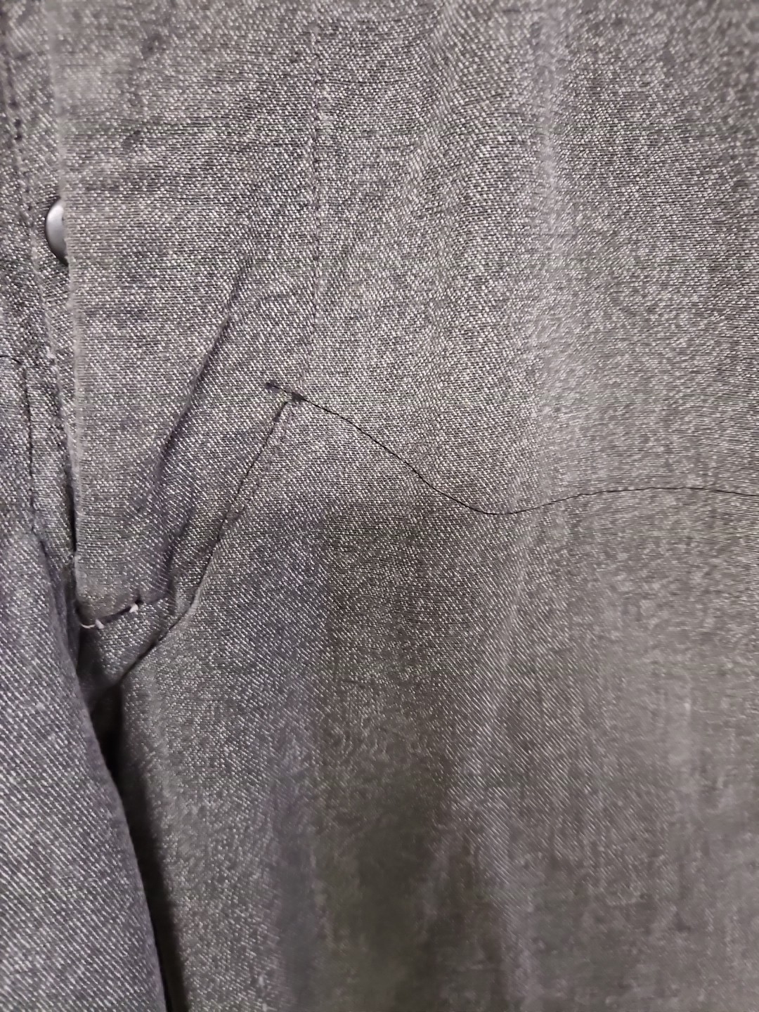 Vtg 40s 50s Sanforized Cotton Trousers Pants Button Fly Distress Repair 29x28