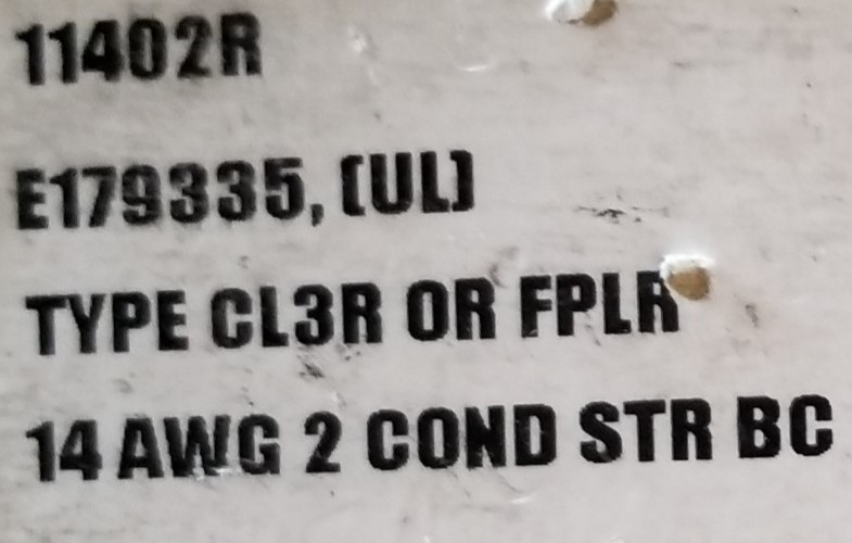 Advanced Digital 11402R 14/2C Stranded Riser Alarm/Communication Cable Gray/50ft