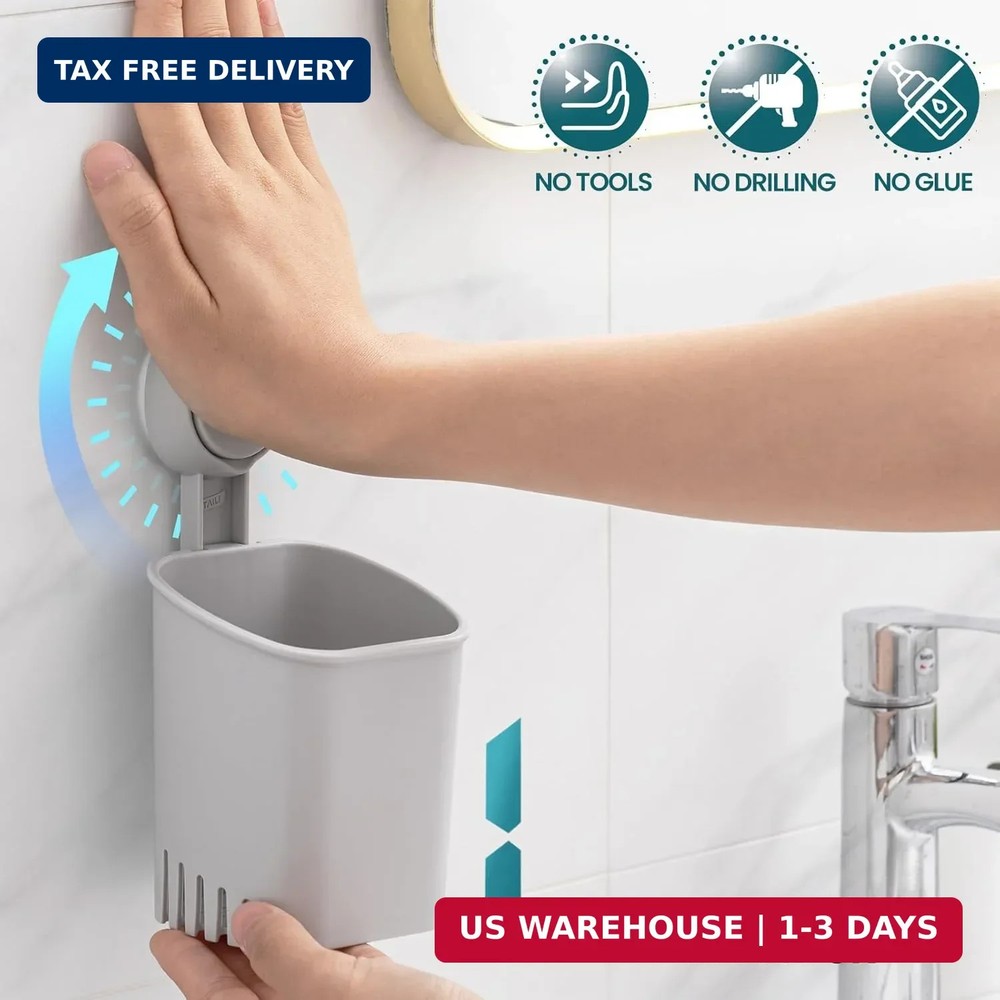 TAILI Suction Toothbrush Holder, Powerful Toothpaste Toothbrush Suction Cup, Sel