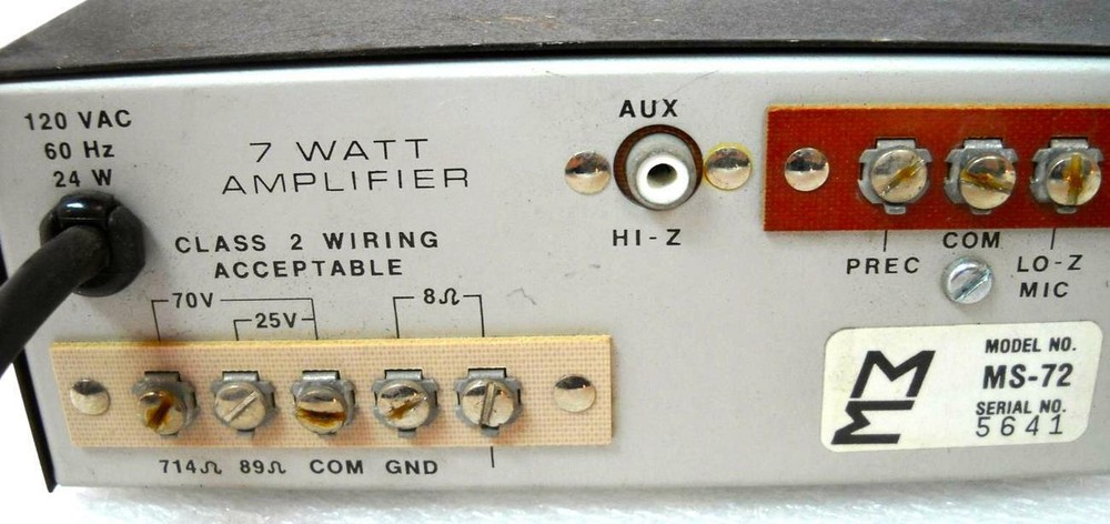 VCI VOLTAR COMMUNICATIONS INC MS-72 PAGE/MUSIC/TONE INTERCOM CONTROL