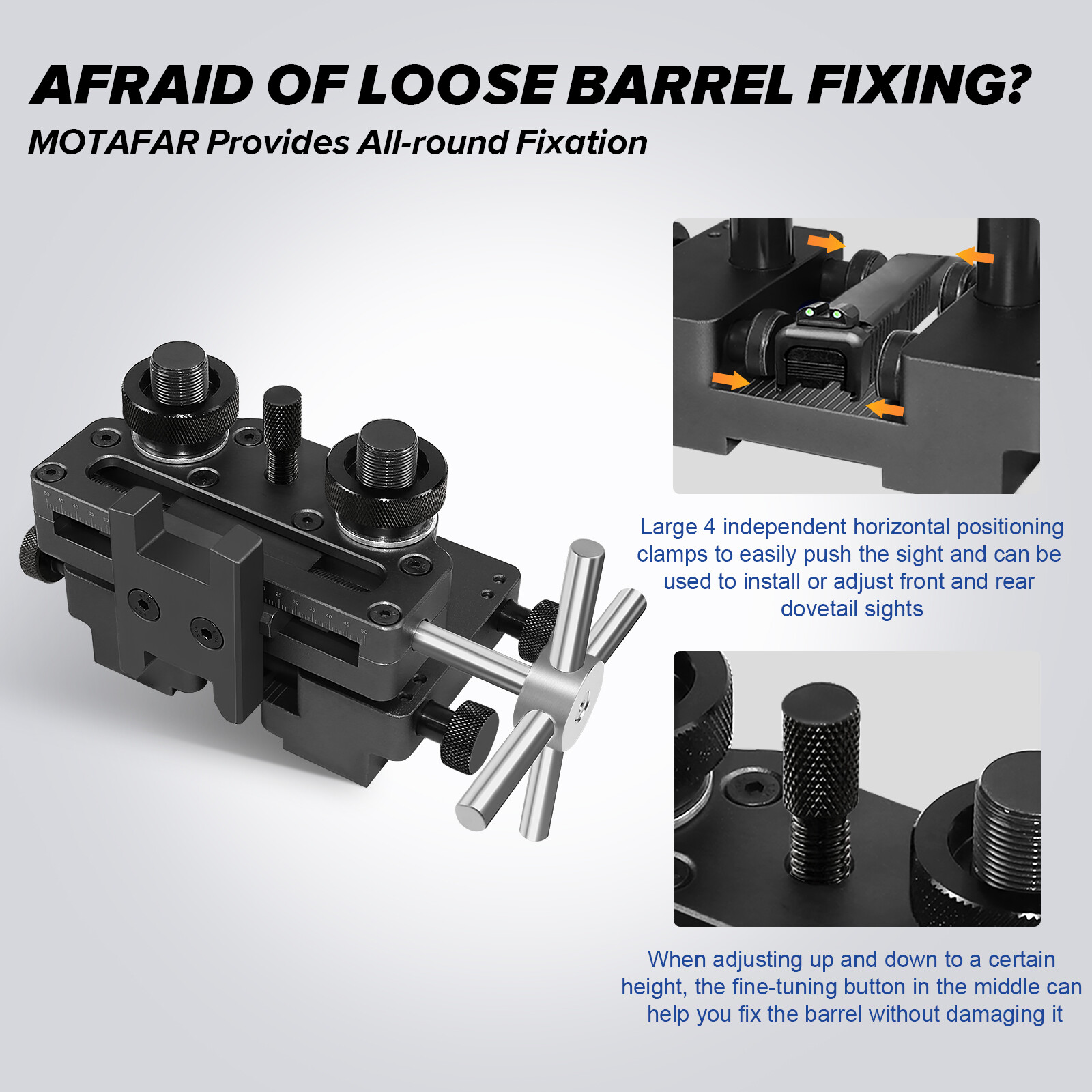 LOSCHEN Handgun Front or Rear Sight Pusher Tool for 1911 Glock Sig Universal BK