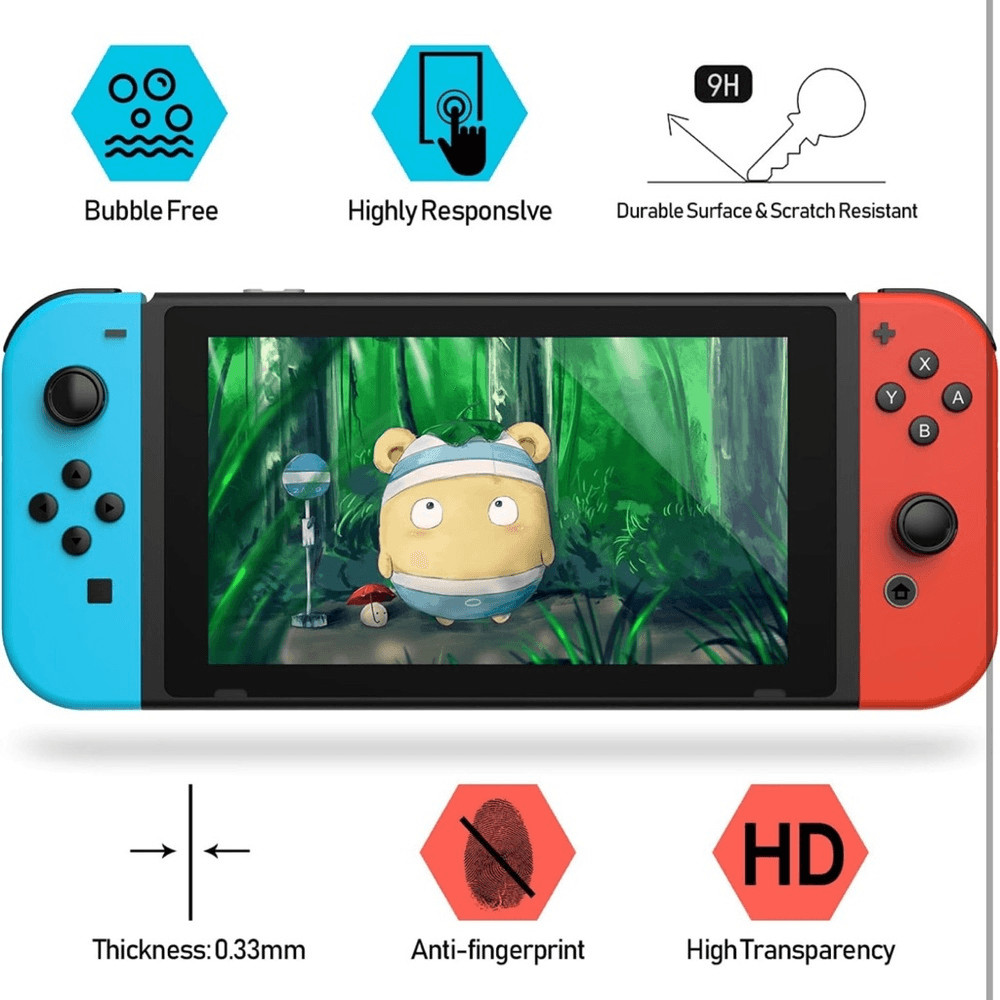 DayDayUp (2) Tempered Glass Screen Protectors Nintendo Switch Protector