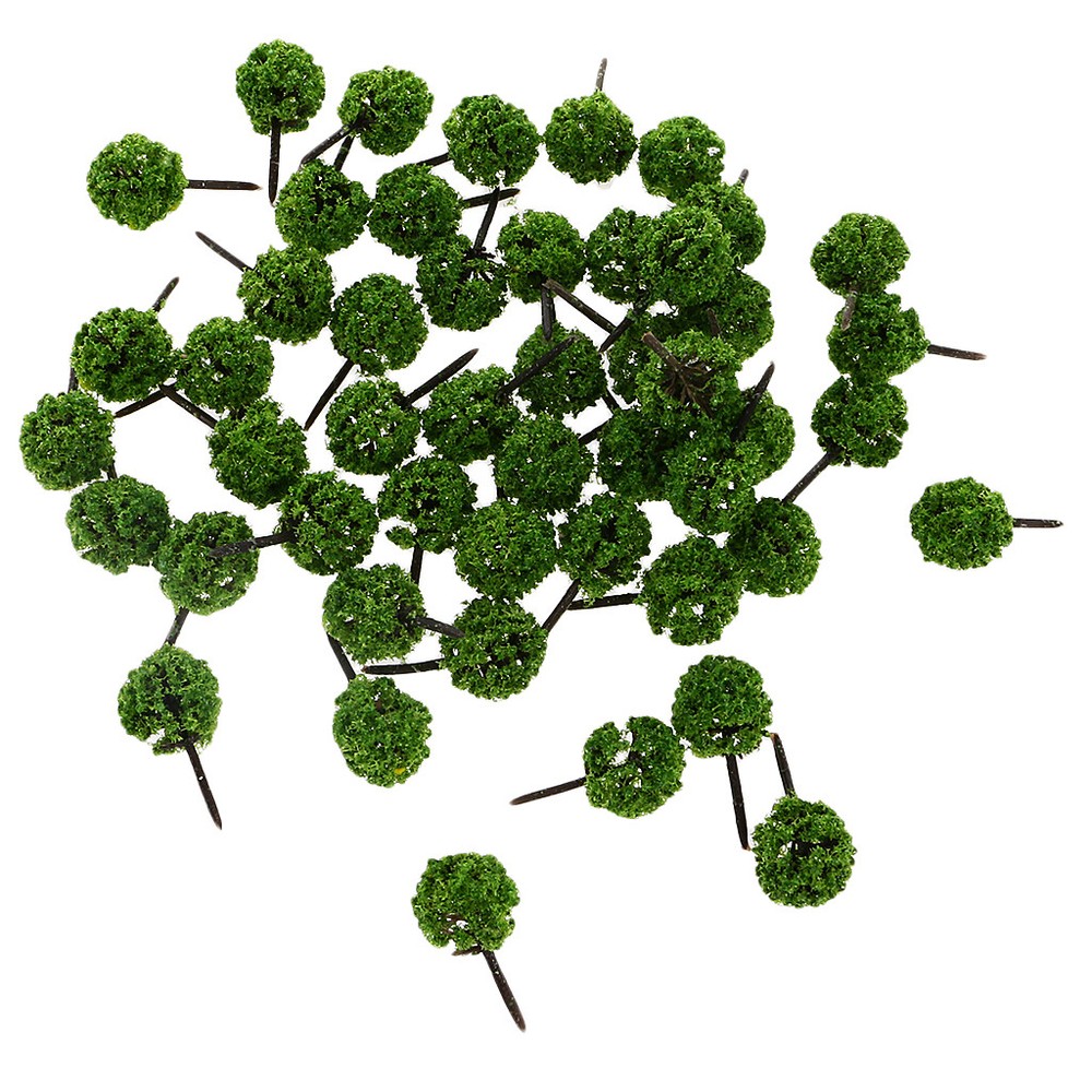 50Pcs Light Green Ball Shaped N Scale Scenery Model Trees