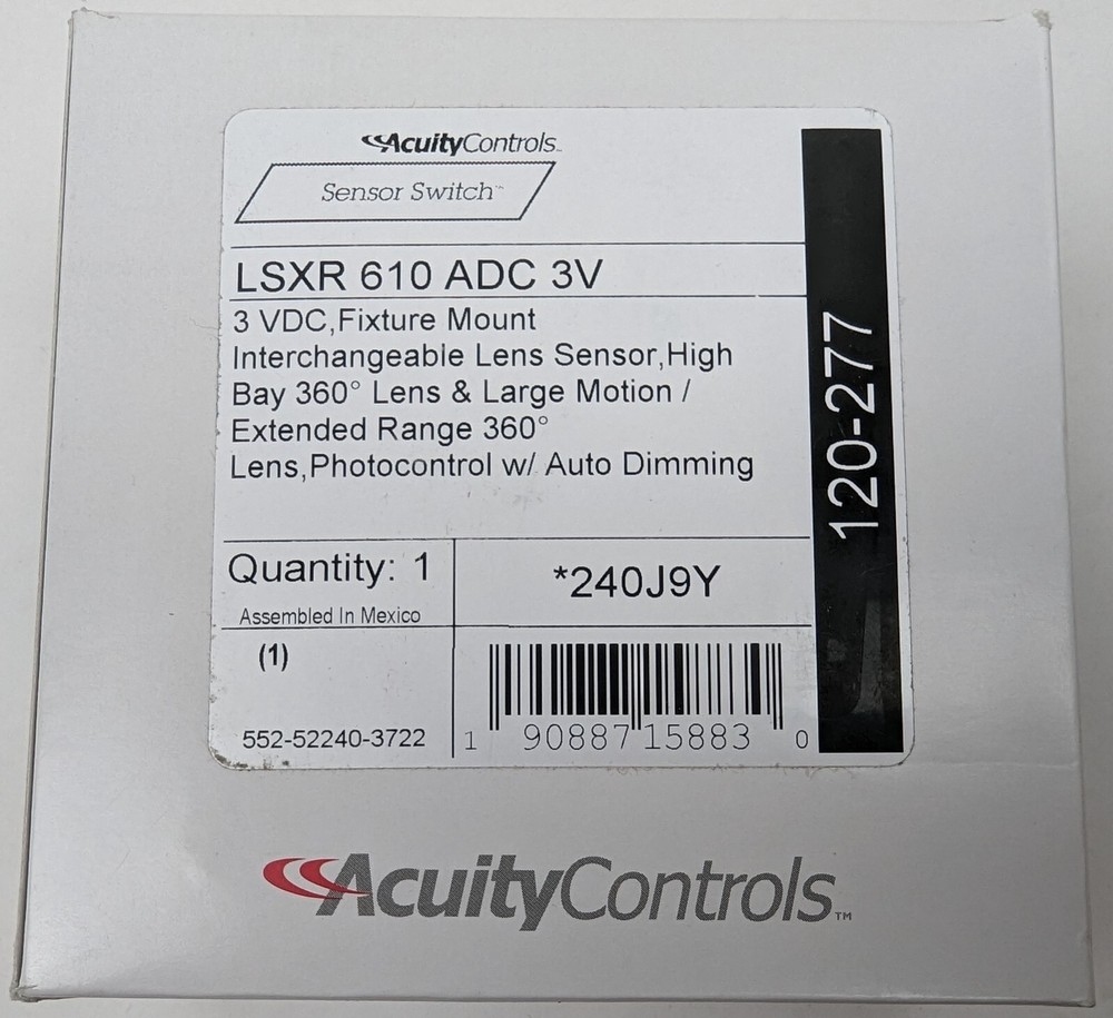 Acuity LSXR 610 ADC 3V Sensor Switch Occupancy Sensor 360 Degree Fixture Mount