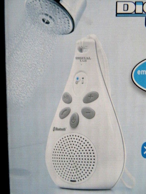 Splash-proof Bluetooth Speaker White-Digital Lab Bluetooth DLS3397-40-Portable