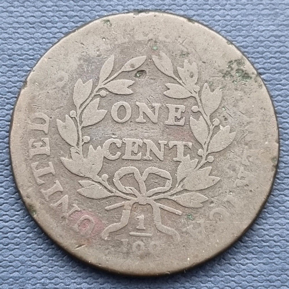 1798 Draped Bust Large Cent 1c Circulated Corroded #52973
