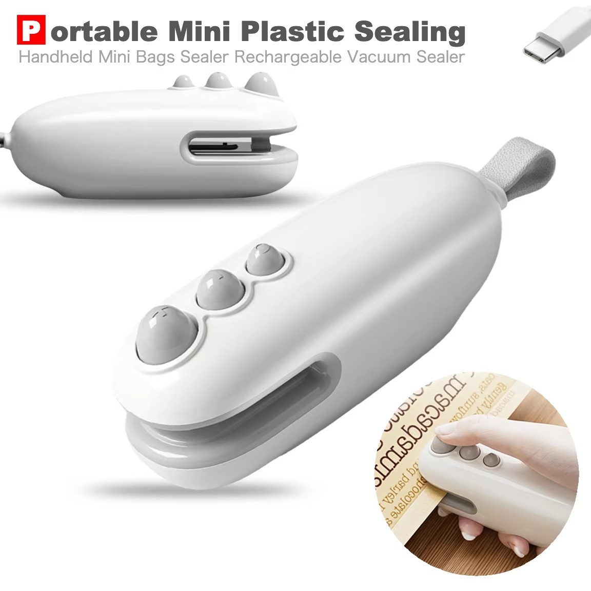 2 in 1 Chip Bag Sealer and Cutter Portable Handheld Snack Bag Sealing Machine