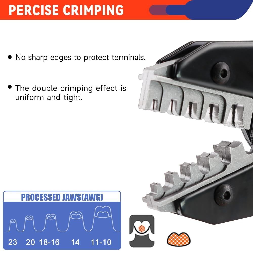 Crimping Tool for Open Barrel Terminals JST Molex TE Compact, Chrome
