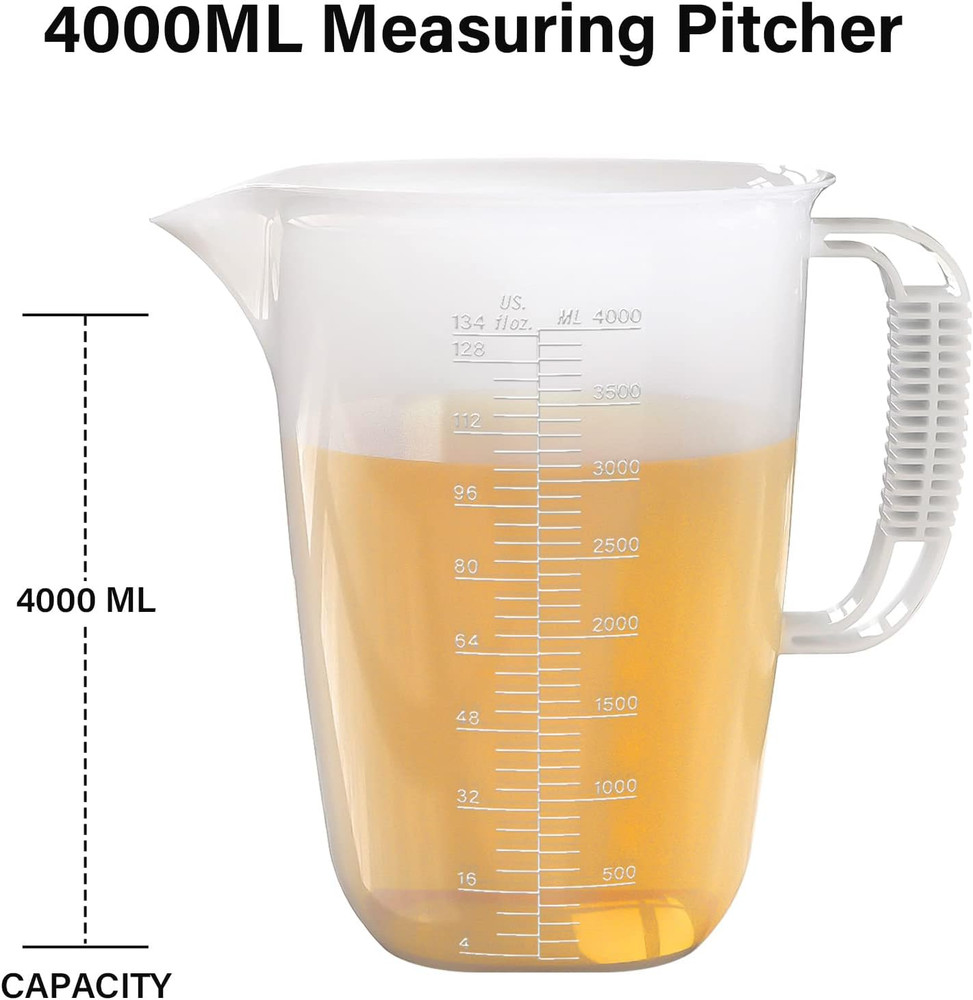 1 Gallon Measuring Pitcher, 134Oz Extra Large Measure Pitcher-Convenient Convers