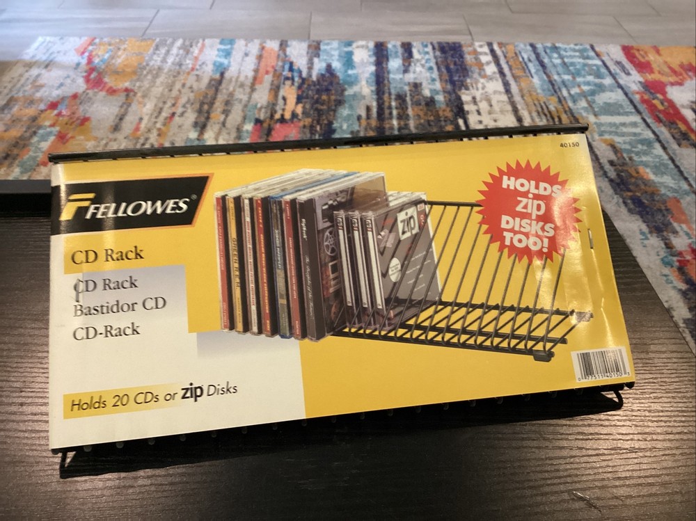 CD Wire Rack-20 Capacity Black Wire-horizontalstorage