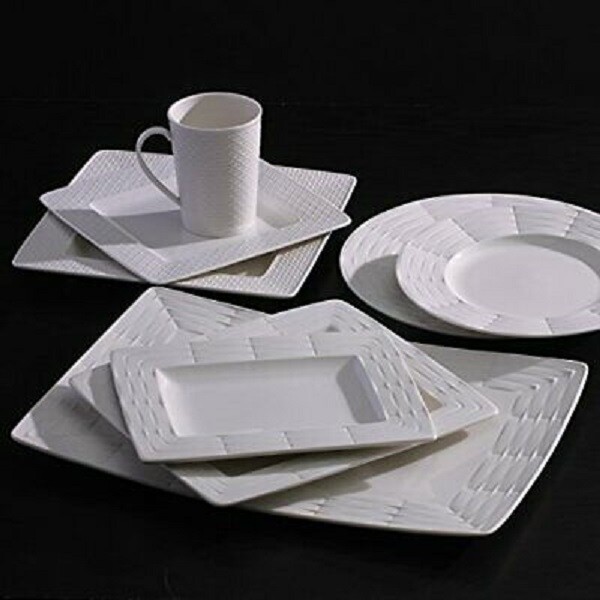 LENOX 365 SCULPTURE RECTANGULAR 4pc WHITE BNIB RARE $100