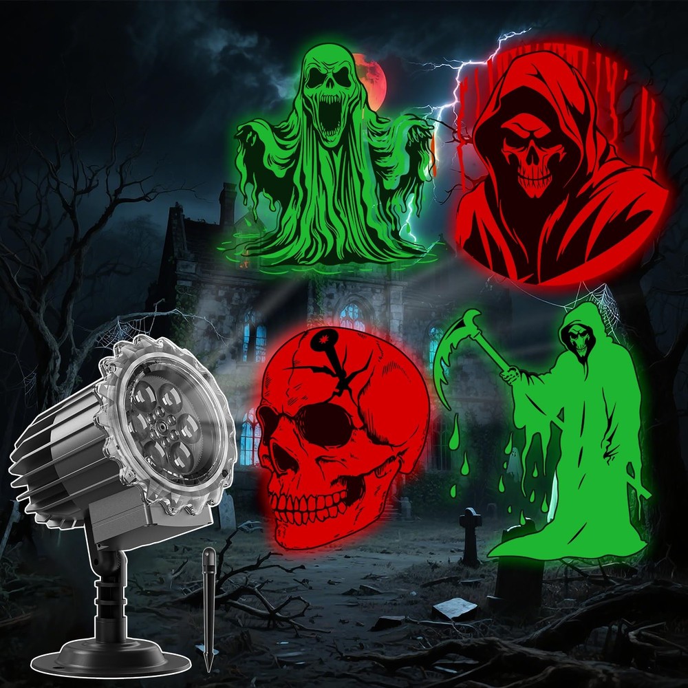 Halloween Projector Lights Outdoor, Rotating Halloween Ghost Projector