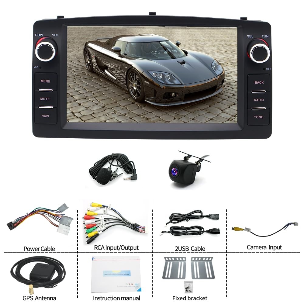 7'' Touchscreen Car Radio for Corolla 2000-2006 with Bluetooth GPS Backup Camera