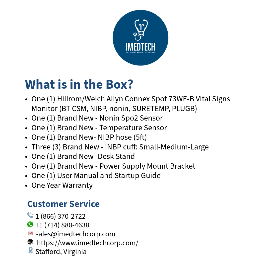 Welch Allyn Connex Spot 73WE Vital Signs Monitor - NIBP, SpO2 and Temperature
